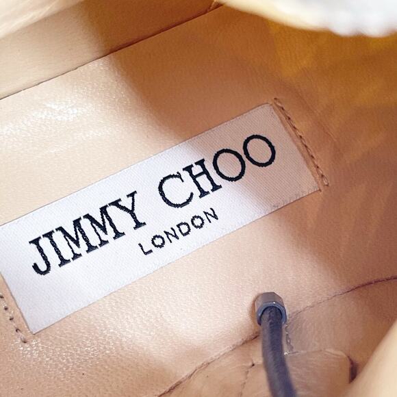 Jimmy Choo Gray Leather Cruz Flat Pearl-embellished Ankle Boots Grey IT 39.5 - Picture 13 of 16